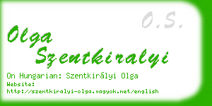 olga szentkiralyi business card