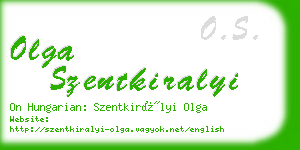 olga szentkiralyi business card